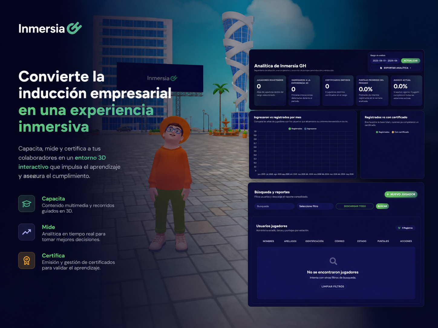 Vista previa de la plataforma Inmersia GH