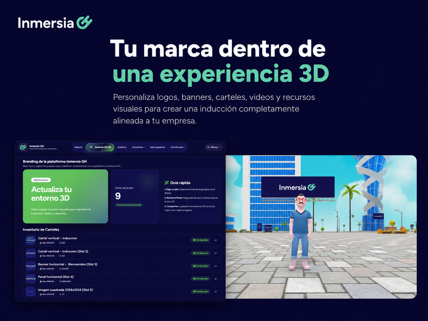Vista previa de la plataforma Inmersia GH