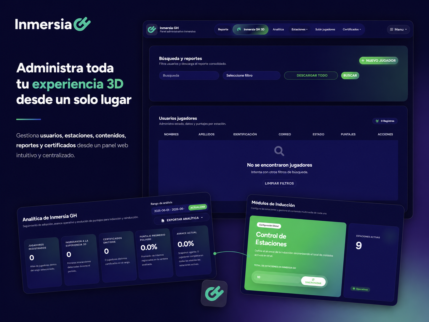 Vista previa de la plataforma Inmersia GH